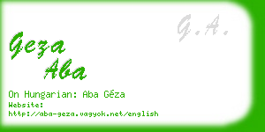 geza aba business card